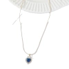 a fashionable new retro heart-shaped necklace, a niche sweet heart-shaped colored gemstone pendant, collarbone chain, in stock for wholesale Item Picture